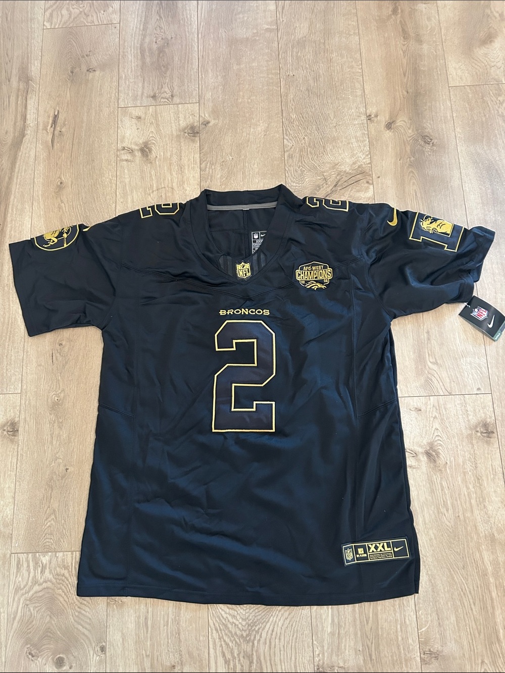 NFL NIKE Denver Broncos Surtain II Black/Gold, AFC WEST 2025 pat, size XXXL, NWT